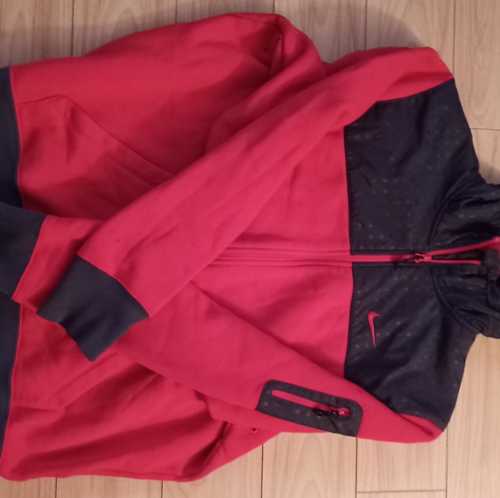 Red and Black Nike Hoodie zip up